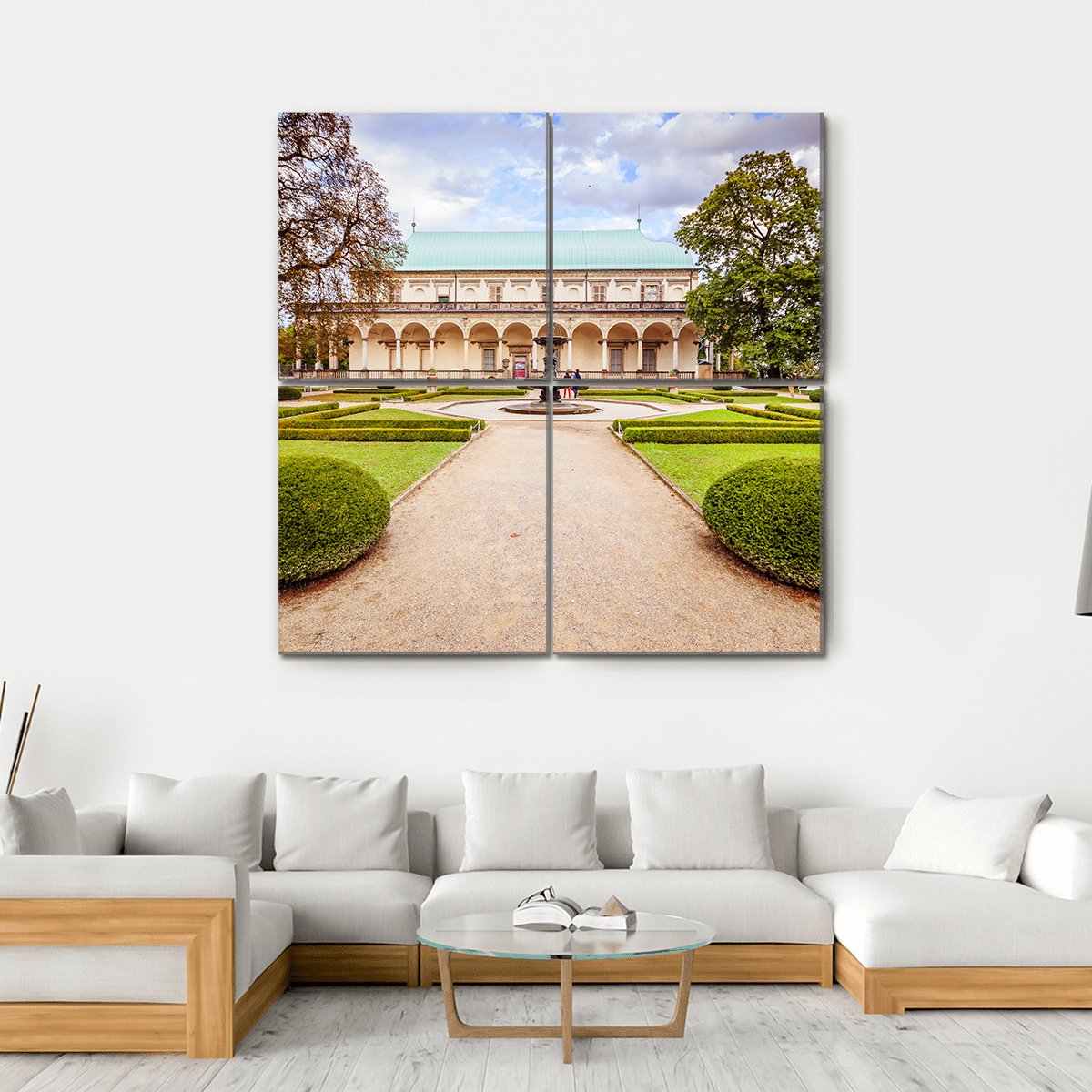 Palace Of Queen Anne Czechia Canvas Wall Art-4 Square-Gallery Wrap-17" x 17"-Tiaracle