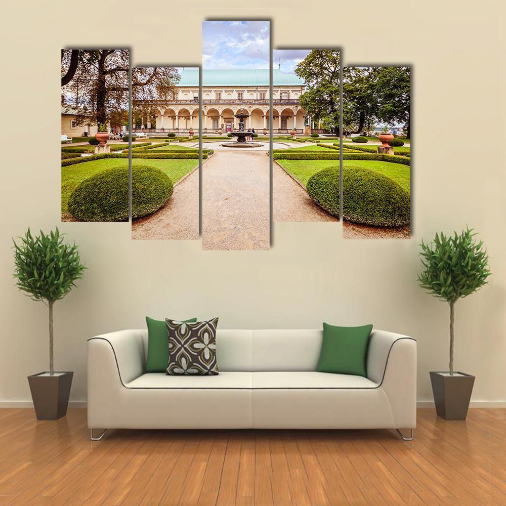 Palace Of Queen Anne Czechia Canvas Wall Art-5 Pop-Gallery Wrap-47" x 32"-Tiaracle