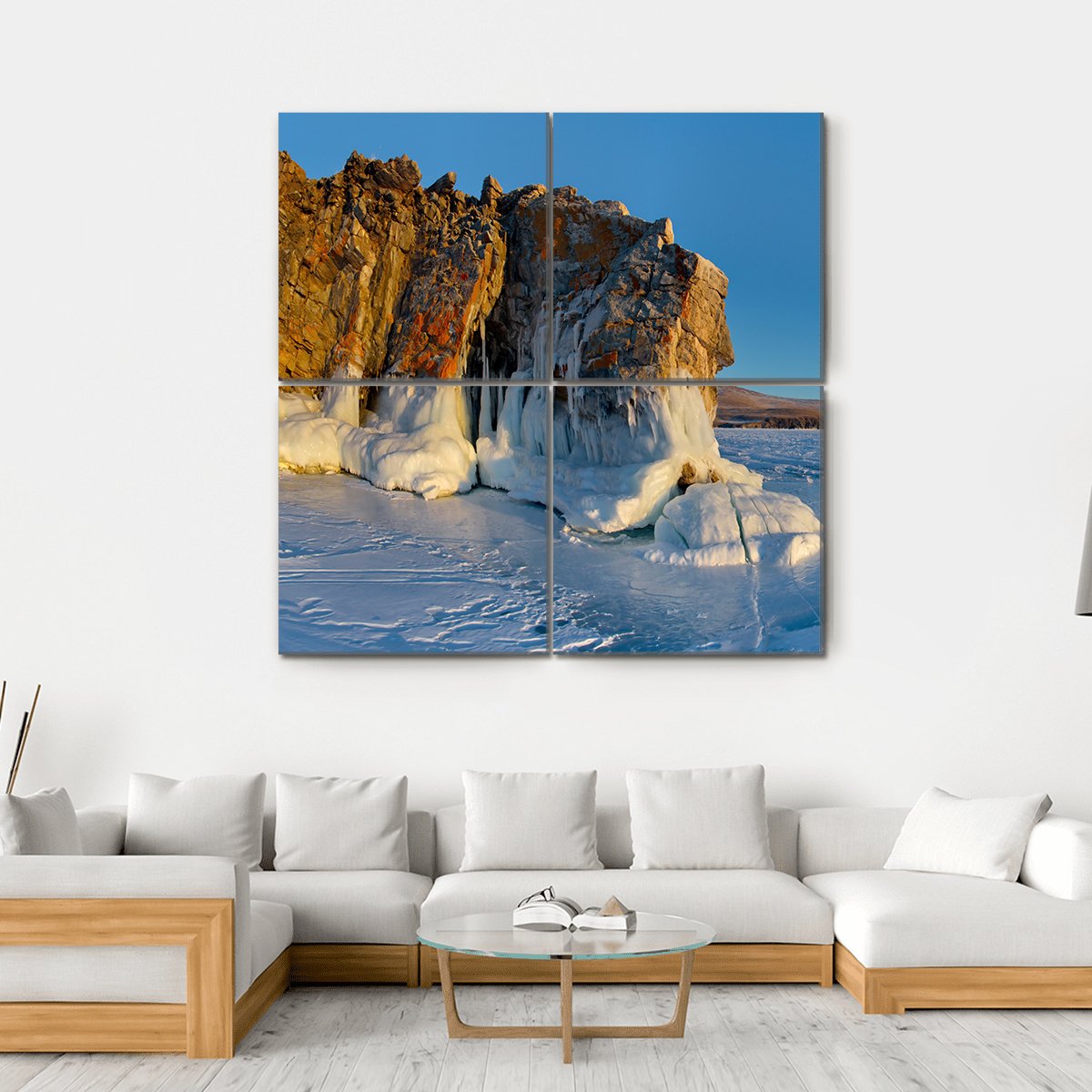 Ice Of Lake Baikal Canvas Wall Art-4 Square-Gallery Wrap-17" x 17"-Tiaracle