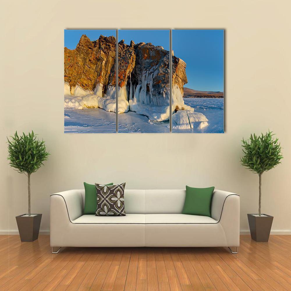 Ice Of Lake Baikal Canvas Wall Art-3 Horizontal-Gallery Wrap-37" x 24"-Tiaracle