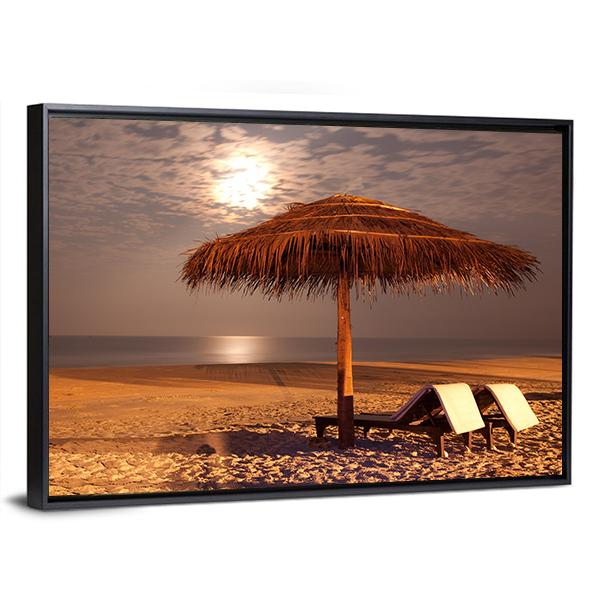 The Sunset Beach Canvas Wall Art-3 Horizontal-Gallery Wrap-25" x 16"-Tiaracle