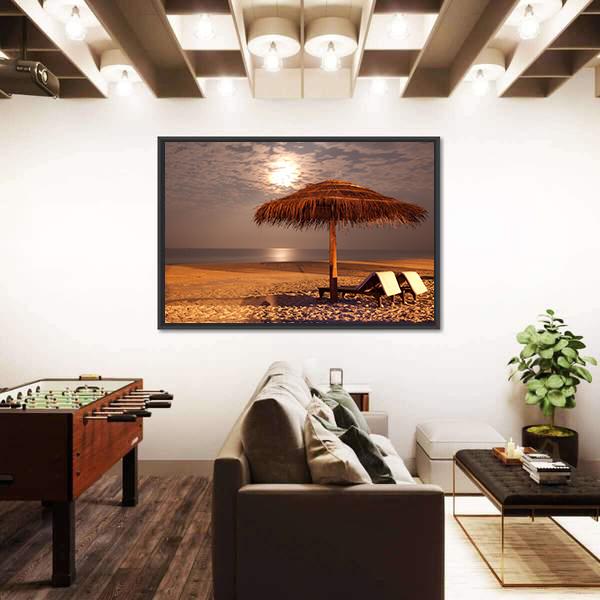 The Sunset Beach Canvas Wall Art-3 Horizontal-Gallery Wrap-25" x 16"-Tiaracle