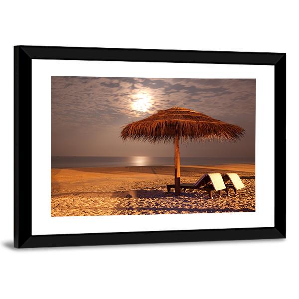 The Sunset Beach Canvas Wall Art-3 Horizontal-Gallery Wrap-25" x 16"-Tiaracle
