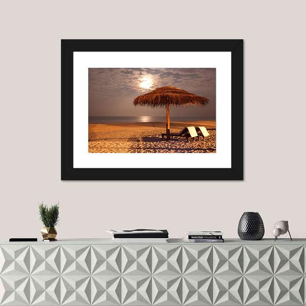 The Sunset Beach Canvas Wall Art-3 Horizontal-Gallery Wrap-25" x 16"-Tiaracle