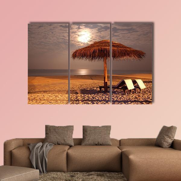 The Sunset Beach Canvas Wall Art-3 Horizontal-Gallery Wrap-37" x 24"-Tiaracle