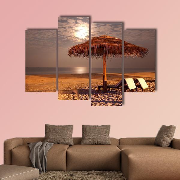 The Sunset Beach Canvas Wall Art-1 Piece-Gallery Wrap-48" x 32"-Tiaracle