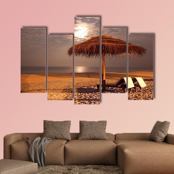 The Sunset Beach Canvas Wall Art-5 Pop-Gallery Wrap-47" x 32"-Tiaracle