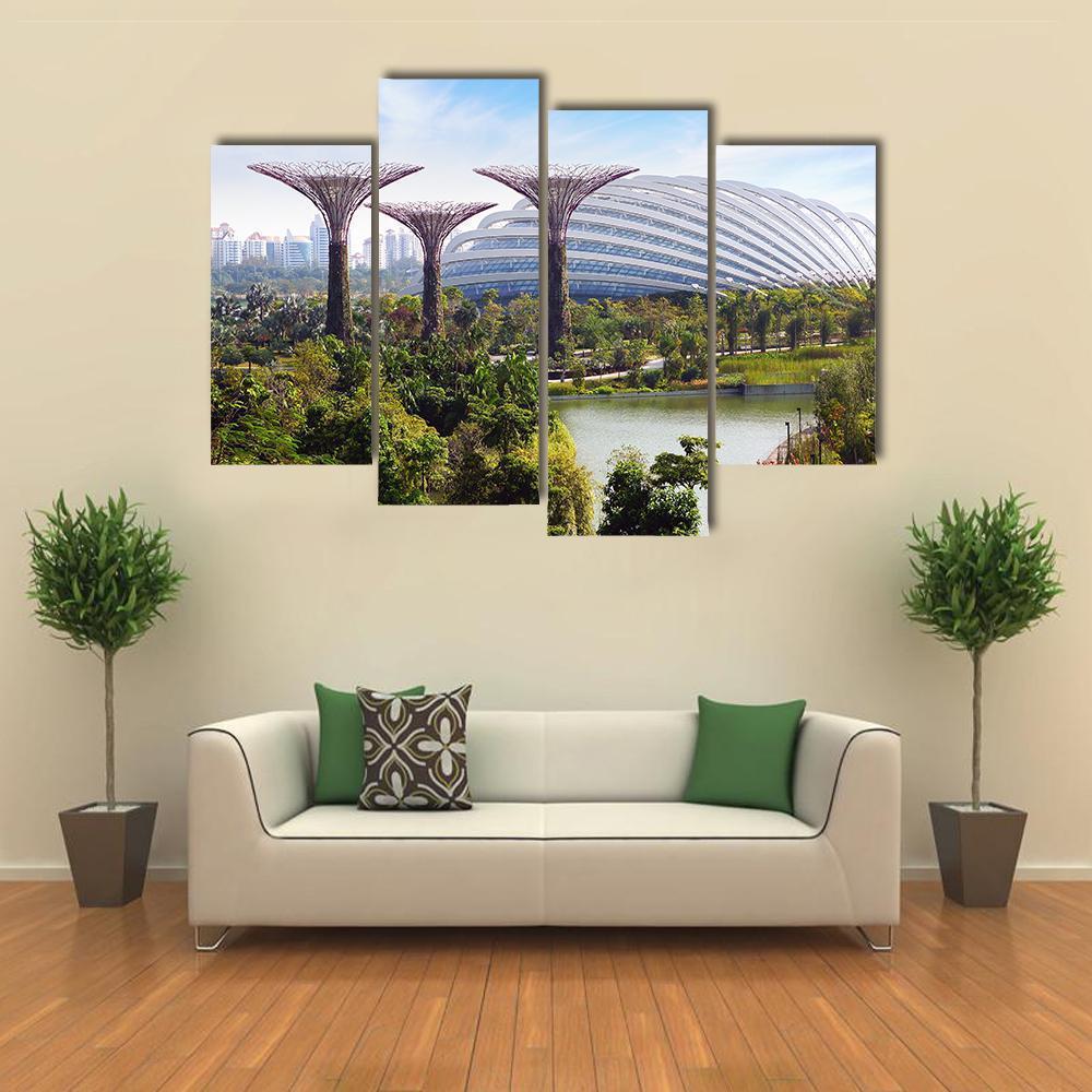 Super Tree Grove Garden Canvas Wall Art-4 Pop-Gallery Wrap-50" x 32"-Tiaracle