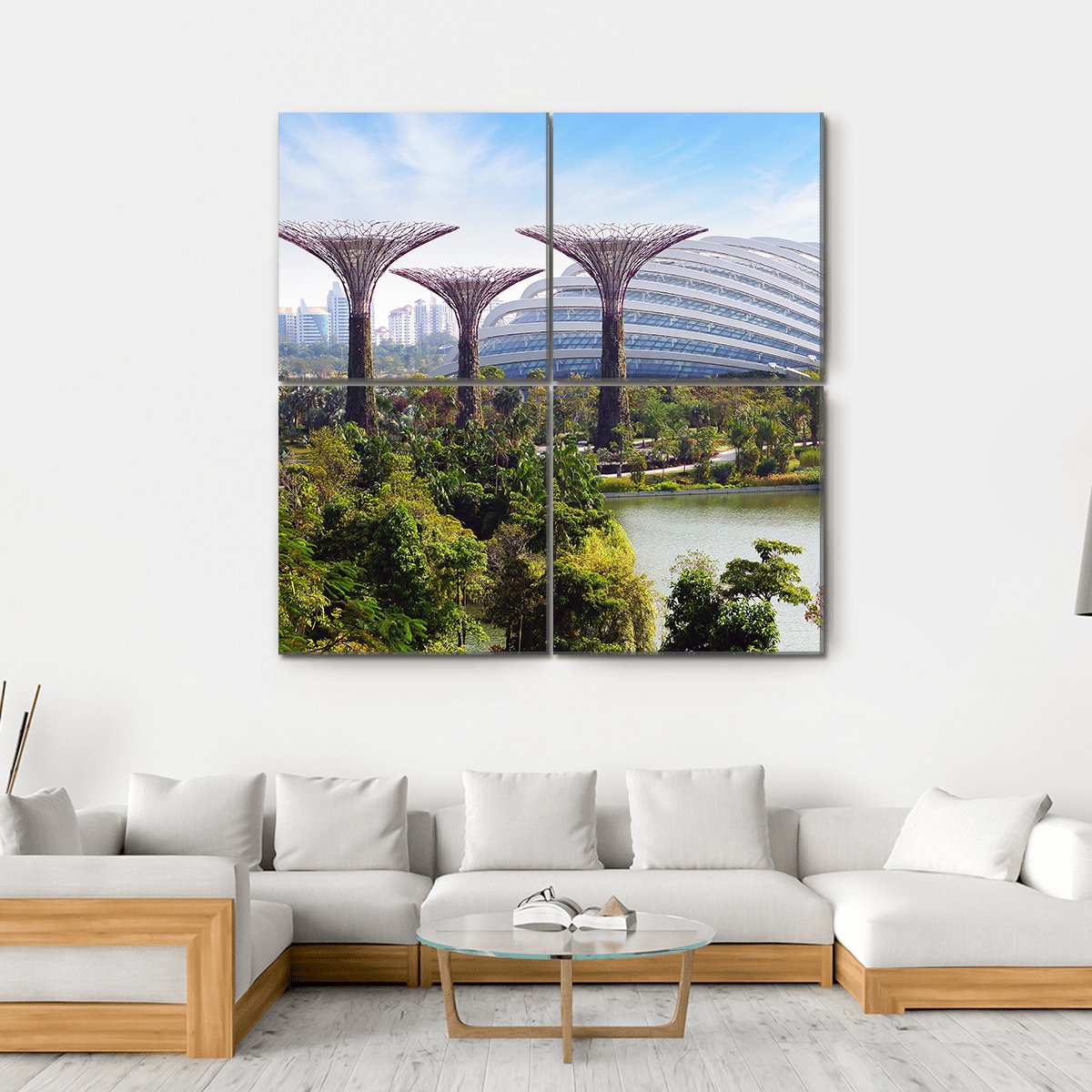 Super Tree Grove Garden Canvas Wall Art-4 Square-Gallery Wrap-17" x 17"-Tiaracle