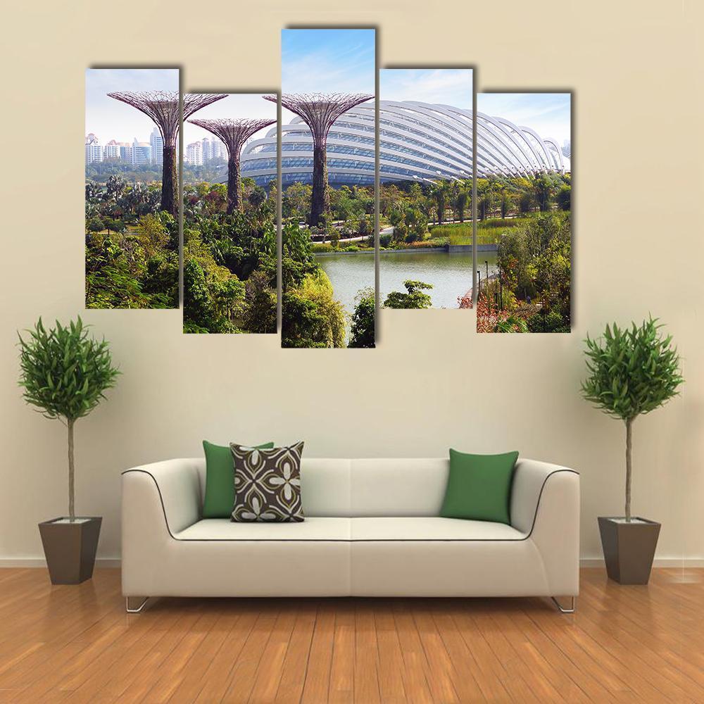 Super Tree Grove Garden Canvas Wall Art-5 Pop-Gallery Wrap-47" x 32"-Tiaracle