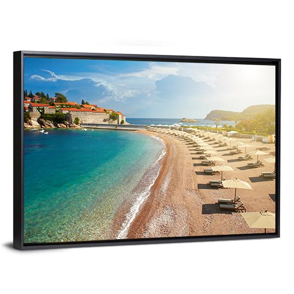 The Sveti Stefan Island Canvas Wall Art-3 Horizontal-Gallery Wrap-25" x 16"-Tiaracle