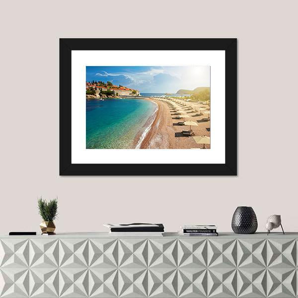 The Sveti Stefan Island Canvas Wall Art-3 Horizontal-Gallery Wrap-25" x 16"-Tiaracle