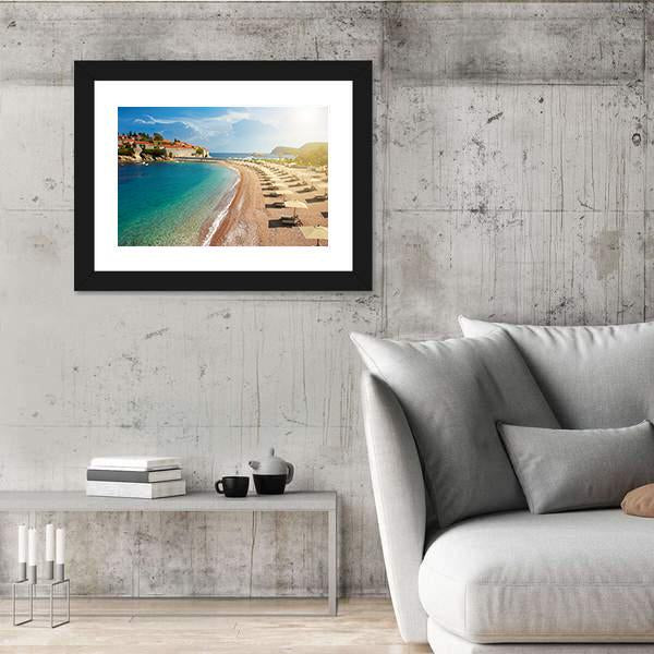 The Sveti Stefan Island Canvas Wall Art-3 Horizontal-Gallery Wrap-25" x 16"-Tiaracle