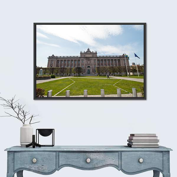 The Swedish Parliament Canvas Wall Art-3 Horizontal-Gallery Wrap-25" x 16"-Tiaracle