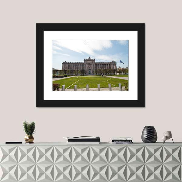The Swedish Parliament Canvas Wall Art-3 Horizontal-Gallery Wrap-25" x 16"-Tiaracle