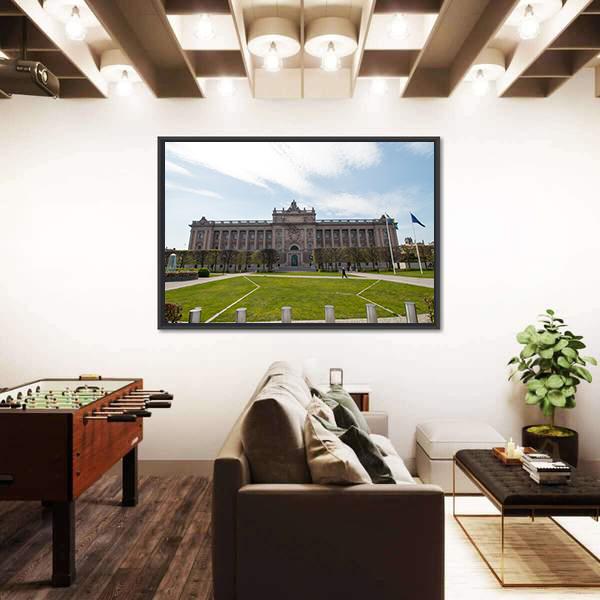 The Swedish Parliament Canvas Wall Art-3 Horizontal-Gallery Wrap-25" x 16"-Tiaracle
