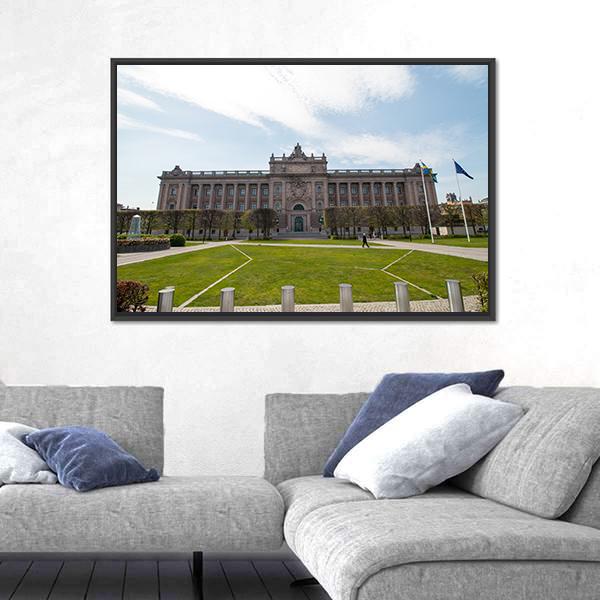 The Swedish Parliament Canvas Wall Art-1 Piece-Floating Frame-24" x 16"-Tiaracle