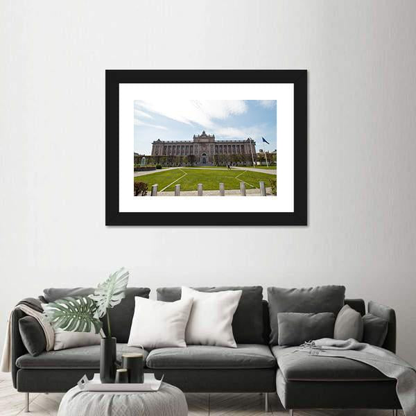The Swedish Parliament Canvas Wall Art-1 Piece-Framed Print-20" x 16"-Tiaracle