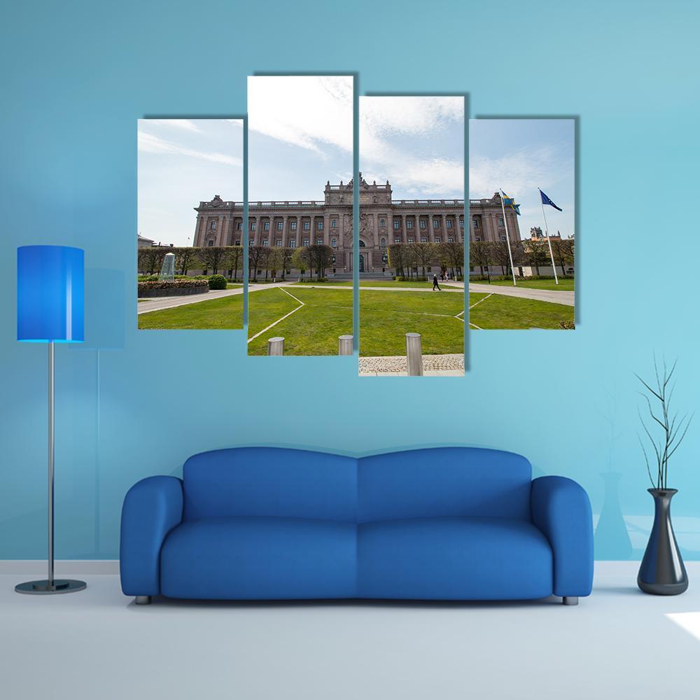 The Swedish Parliament Canvas Wall Art-4 Pop-Gallery Wrap-50" x 32"-Tiaracle