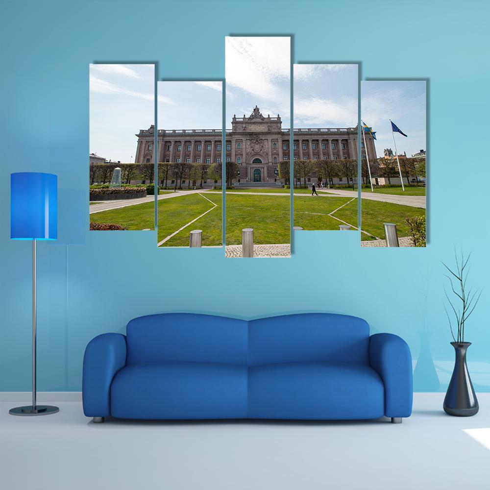 The Swedish Parliament Canvas Wall Art-4 Pop-Gallery Wrap-50" x 32"-Tiaracle