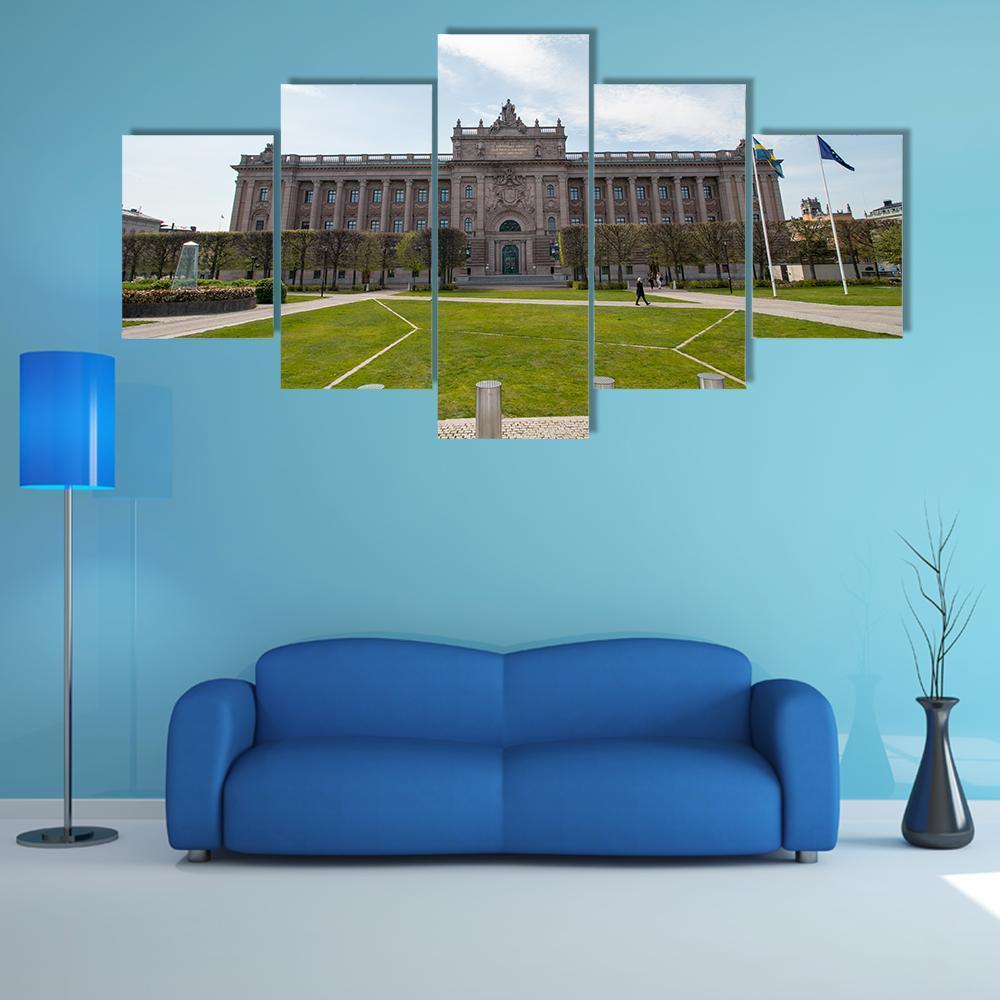 The Swedish Parliament Canvas Wall Art-5 Star-Gallery Wrap-62" x 32"-Tiaracle