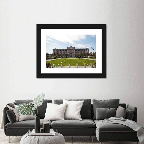 The Swedish Parliament Canvas Wall Art-1 Piece-Framed Print-20" x 16"-Tiaracle