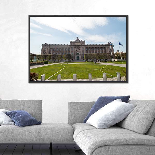 The Swedish Parliament Canvas Wall Art-1 Piece-Floating Frame-24" x 16"-Tiaracle