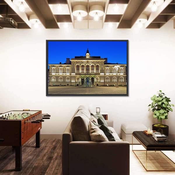 The Tampere City Hall Canvas Wall Art-3 Horizontal-Gallery Wrap-25" x 16"-Tiaracle