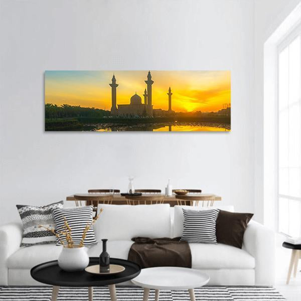Tengku Ampuan Jemaah Mosque Panoramic Canvas Wall Art-1 Piece-36" x 12"-Tiaracle