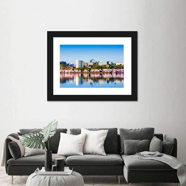 The Tidal Basin Canvas Wall Art-1 Piece-Framed Print-20" x 16"-Tiaracle