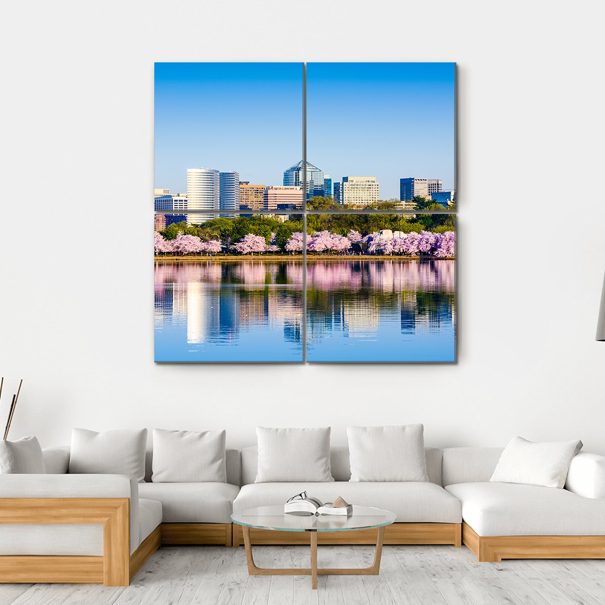 The Tidal Basin Canvas Wall Art-4 Square-Gallery Wrap-17" x 17"-Tiaracle