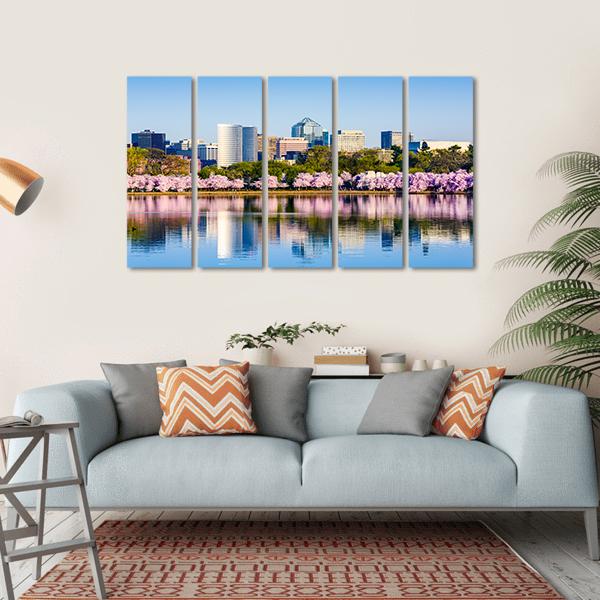 The Tidal Basin Canvas Wall Art-5 Horizontal-Gallery Wrap-22" x 12"-Tiaracle