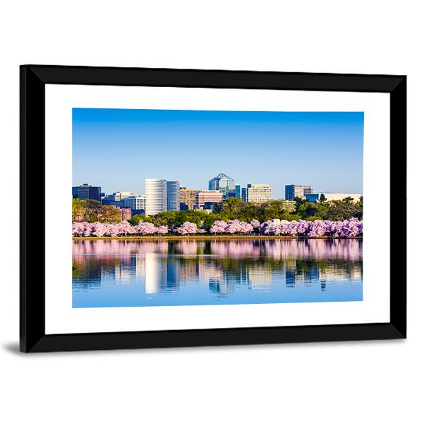 The Tidal Basin Canvas Wall Art-5 Horizontal-Gallery Wrap-22" x 12"-Tiaracle
