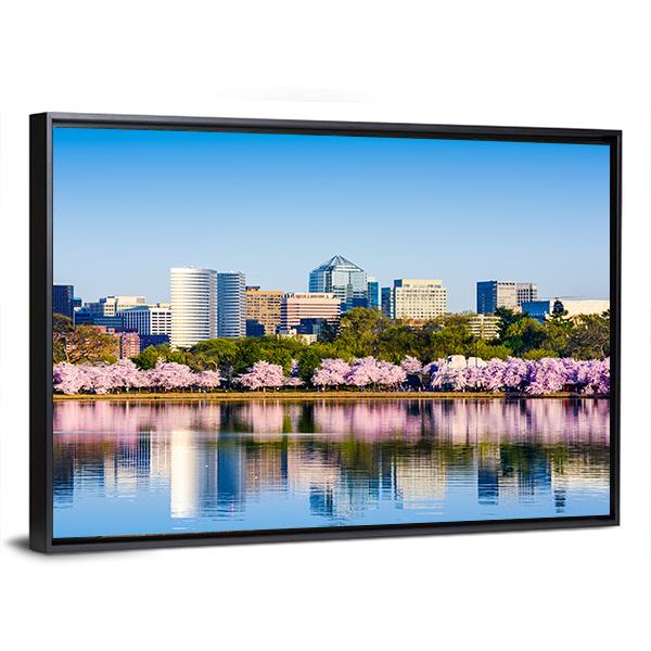 The Tidal Basin Canvas Wall Art-5 Horizontal-Gallery Wrap-22" x 12"-Tiaracle