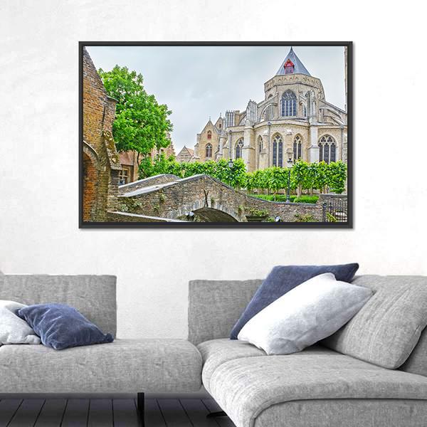 The Tiny Bonifacius Bridge Canvas Wall Art-1 Piece-Floating Frame-24" x 16"-Tiaracle