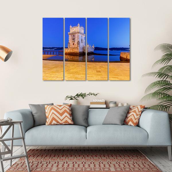 The Tower Belem Canvas Wall Art-4 Horizontal-Gallery Wrap-34" x 24"-Tiaracle