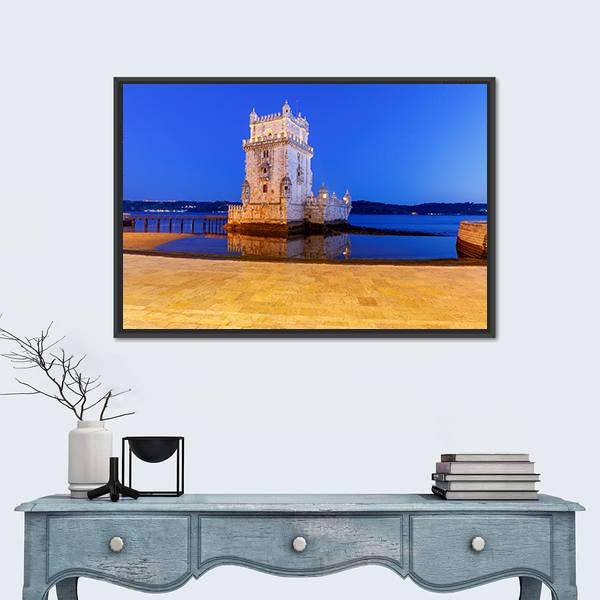 The Tower Belem Canvas Wall Art-5 Horizontal-Gallery Wrap-22" x 12"-Tiaracle