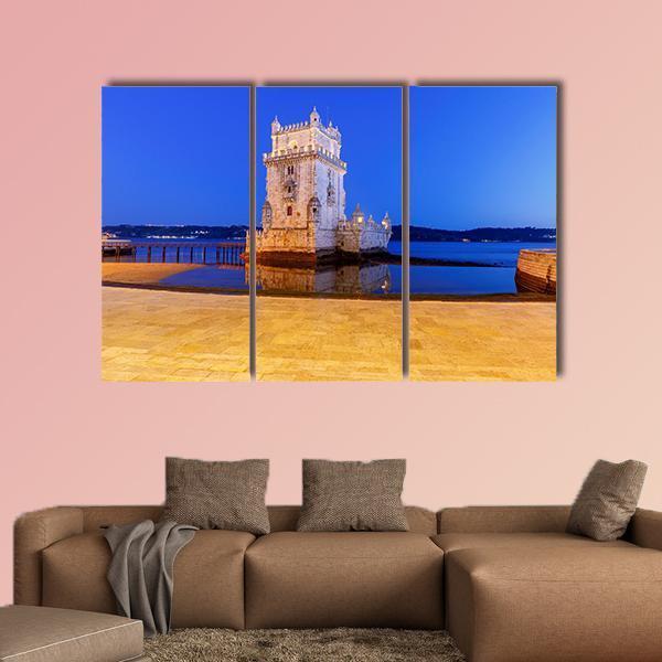 The Tower Belem Canvas Wall Art-3 Horizontal-Gallery Wrap-37" x 24"-Tiaracle