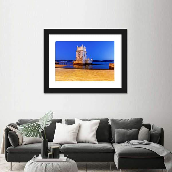 The Tower Belem Panoramic Canvas Wall Art-1 Piece-36" x 12"-Tiaracle