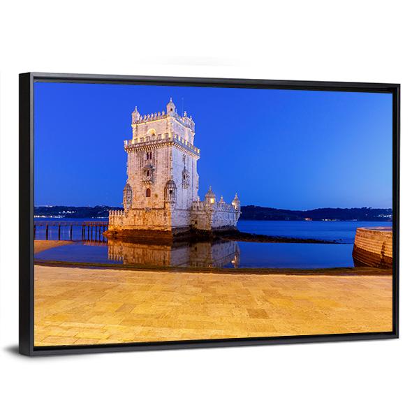 The Tower Belem Panoramic Canvas Wall Art-1 Piece-36" x 12"-Tiaracle