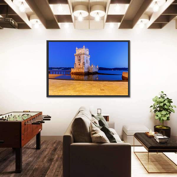 The Tower Belem Vertical Canvas Wall Art-3 Vertical-Gallery Wrap-12" x 25"-Tiaracle