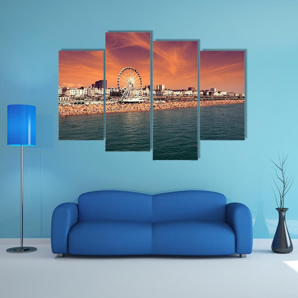 The Towering Brighton Wheel Canvas Wall Art-4 Pop-Gallery Wrap-50" x 32"-Tiaracle