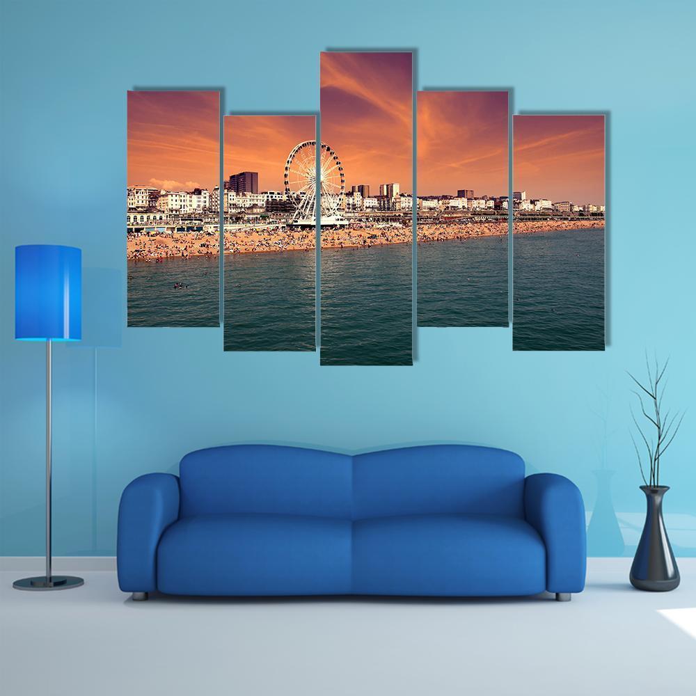 The Towering Brighton Wheel Canvas Wall Art-5 Pop-Gallery Wrap-47" x 32"-Tiaracle