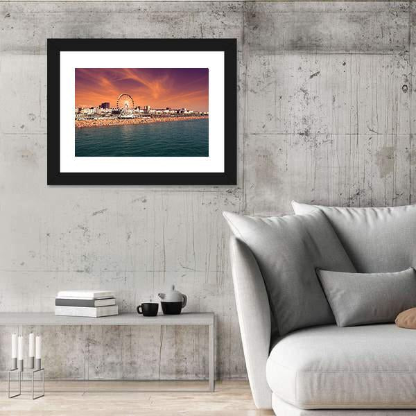 The Towering Brighton Wheel Panoramic Canvas Wall Art-1 Piece-36" x 12"-Tiaracle