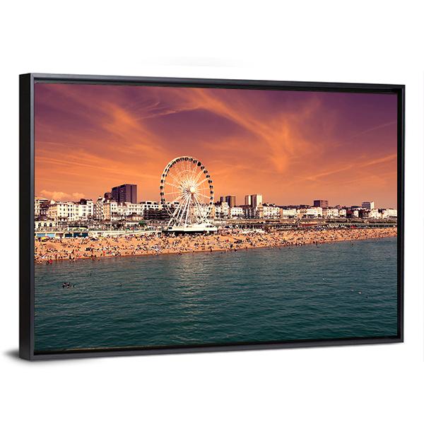 The Towering Brighton Wheel Panoramic Canvas Wall Art-1 Piece-36" x 12"-Tiaracle