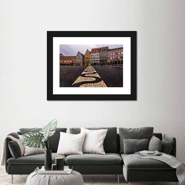 The Town Hall Of Augsburg Canvas Wall Art-1 Piece-Framed Print-20" x 16"-Tiaracle