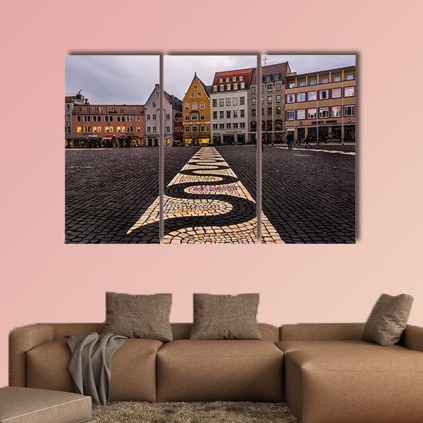 The Town Hall Of Augsburg Canvas Wall Art-3 Horizontal-Gallery Wrap-25" x 16"-Tiaracle