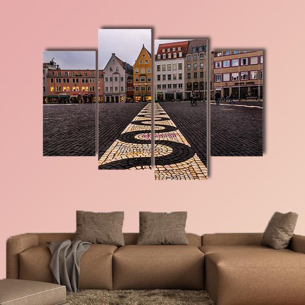 The Town Hall Of Augsburg Canvas Wall Art-4 Pop-Gallery Wrap-50" x 32"-Tiaracle