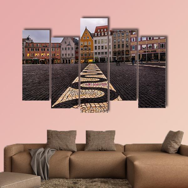 The Town Hall Of Augsburg Canvas Wall Art-5 Pop-Gallery Wrap-47" x 32"-Tiaracle