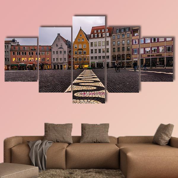 The Town Hall Of Augsburg Canvas Wall Art-5 Star-Gallery Wrap-62" x 32"-Tiaracle